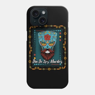 Dia de los Muertos Blue Sugar Skull Phone Case