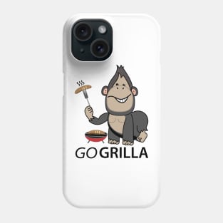 Funny gorilla as a griller Phone Case