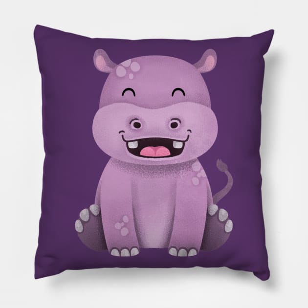 Cute Hippo Pillow by be yourself. design