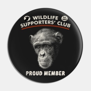 Chimpanzee Close-up Picture for Wildlife Supporters Pin