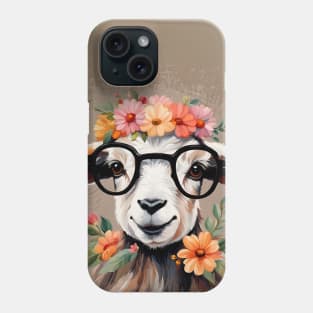 Funny Princess Baby Goat Wearing Glasses Phone Case