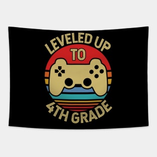 Leveled Up To 4th Grade Gift For Gamer Tapestry