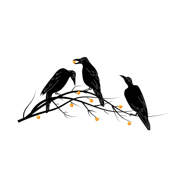 Black ravens minimalist pattern by in_pictures