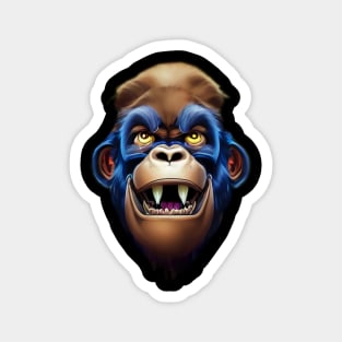 Evil Monkey Blue Face Magnet