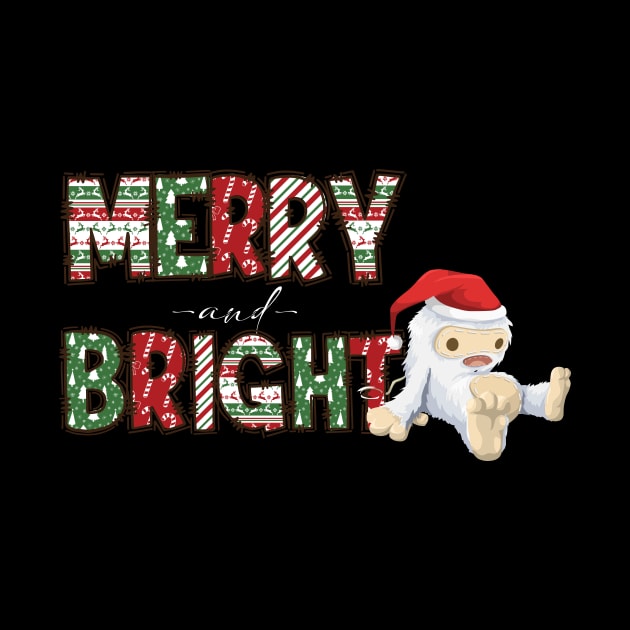 Merry and bright abominable cute snow yeti design by Roxy-Nightshade