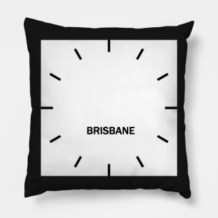 Brisbane Time Zone Wall Clock Pillow