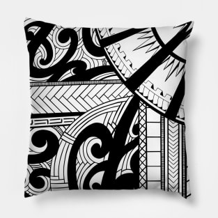 Pacific Island Pattern 4 - Black Pillow