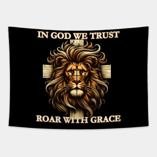 jesus is king roar with grace Tapestry