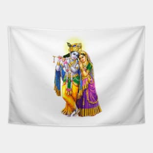 Radha Krishna , Indian God Of Love Tapestry