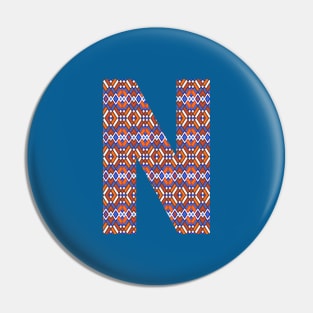 Monogram Letter N- geometric pattern Pin