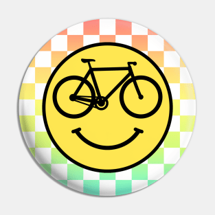 Funny Bicycle Bike Smiley Face Pin