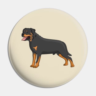 Rottweiler dog cartoon illustration Pin