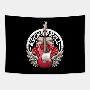 Lets Rock Rock&Roll Skeleton Hand Vintage Retro Rock Concert Tapestry