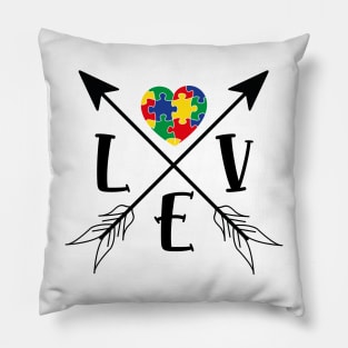 Love Heart Puzzle Autism Awareness Gift for Birthday, Mother's Day, Thanksgiving, Christmas Pillow