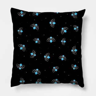 Blue Firefly bugs Pillow