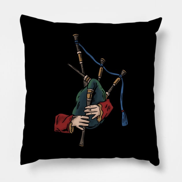 BAGPIPER PLAYER Pillow by Tee Trends