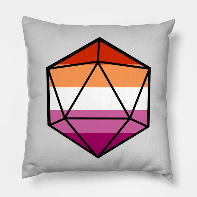 Lesbian Pride d20 Pillow by EmrysMartigan