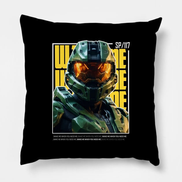 Halo game quotes - Master chief - Spartan 117 - Realistic #3 Pillow by trino21