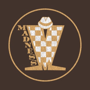 Madness Vintage Plastisol Texture Checkerboard Brown & White T-Shirt