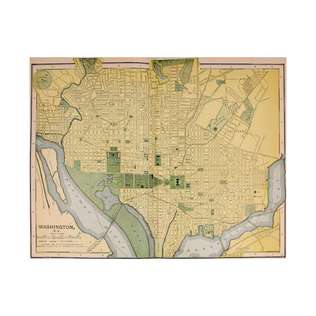 Vintage Map of Washington DC (1905) by Bravuramedia