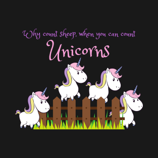 Cute Unicorns Jumping Over a Fence T-Shirt