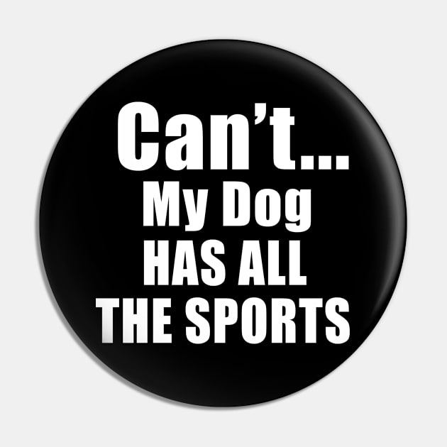 Can't My Dog Has All The Sports Pin by Imp's Dog House