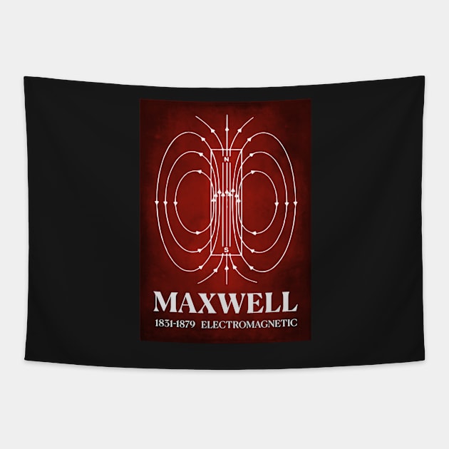 Magnetic lines James Clerk Maxwell electromagnetic waves Poster Tapestry by labstud