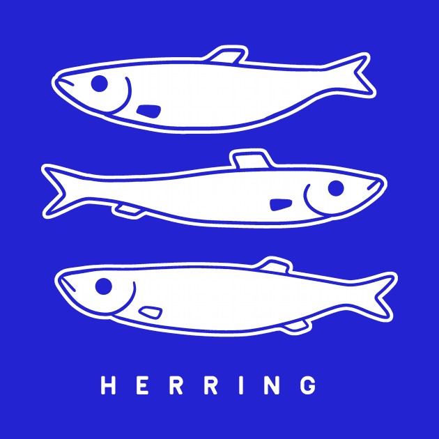 Herring fish, simple, minimal line art for marine life fans by croquis design