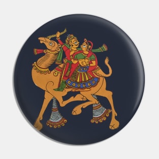 Summer Camel art print in indian folk art style ( Phad art ) Pin
