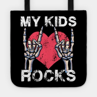 My Kids Rocks Let's Rock Mother Vintage Retro Father Concert Tote