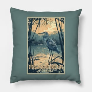 Everglades National Park Vintage Travel  Poster Pillow