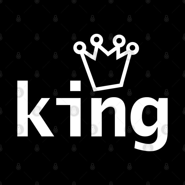 King Crown Typography White Text by ellenhenryart