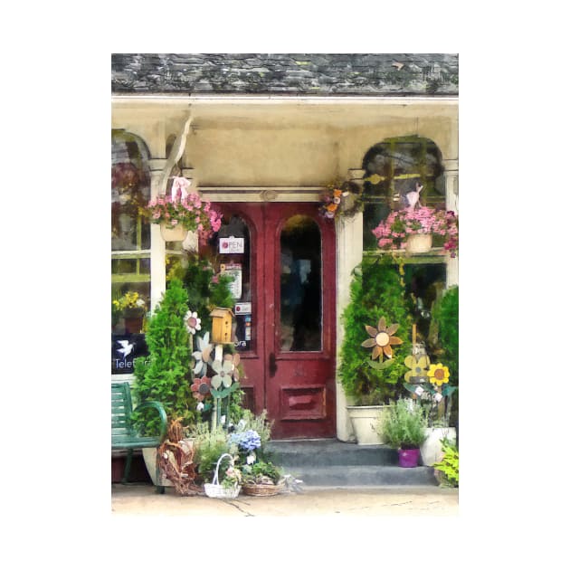 Strasburg PA - Flower Shop With Birdhouse by SusanSavad