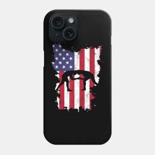 Wrestling USA Flag America 4th Of July Murica Gift Vintage Phone Case