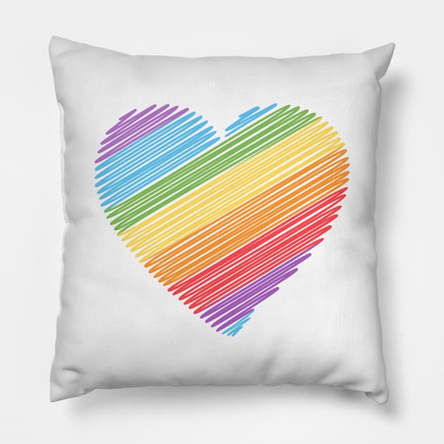 lgbt flag heart Pillow by MarcyRangel