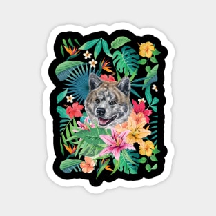 Tropical Brindle Akita Magnet