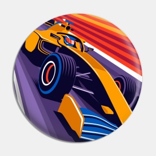 Orange Car - Racing Team Pin