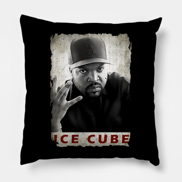 Vintage Portrait of Ice Cube Pillow by WHITE ANGEL STUDIO