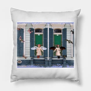 New Orleans Reflections of Good and Evil Pillow