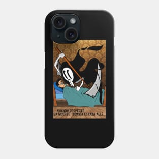 cuando despertó la muerte todavía estaba allí, the death standing still ecopop microtale art Phone Case