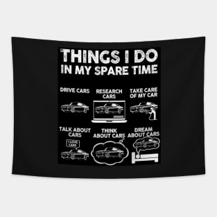 Things I do in my spare time car - Best Selling Tapestry