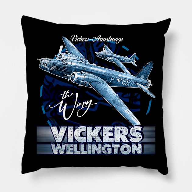 Vickers Wellington  WW2 British Bomber Aircraft Pillow by aeroloversclothing
