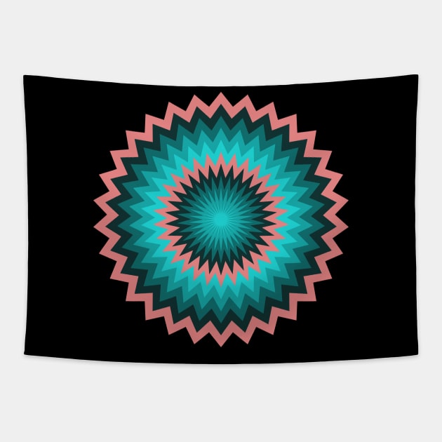 Zig Zag Circles Tapestry by n23tees