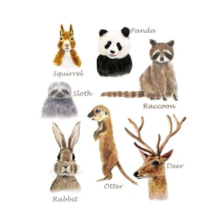 cute animals collection  painting T-Shirt