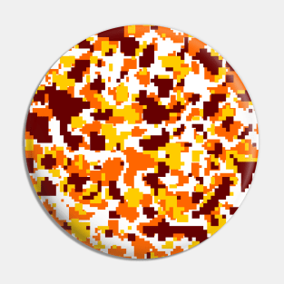 Yellow orange & white coffee camouflage Pin