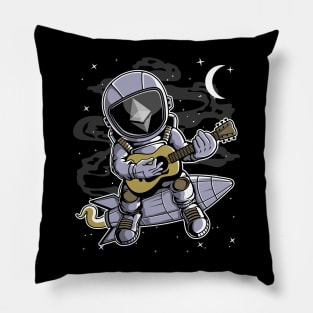 Astronaut Guitar Ethereum ETH Coin To The Moon Crypto Token Cryptocurrency Blockchain Wallet Birthday Gift For Men Women Kids Pillow