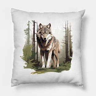 Watercolor Wolf Pillow