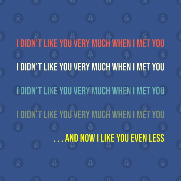 I didn't like you very much when I met you by INLE Designs