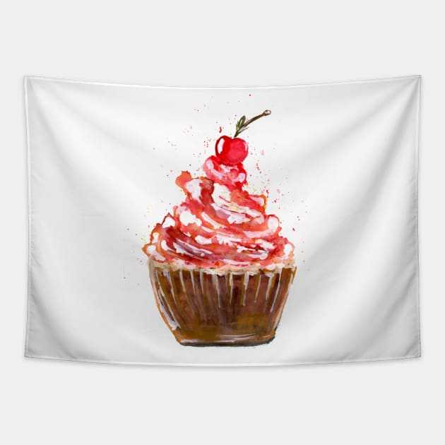 Cherry Cupcake Tapestry by ZeichenbloQ