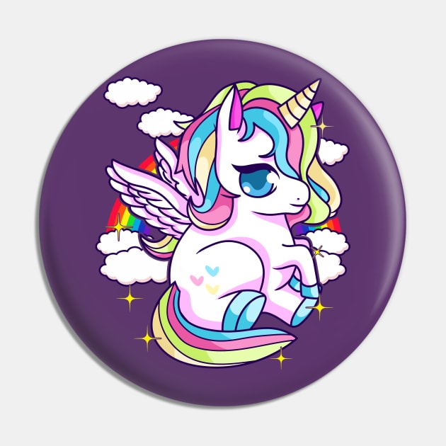 Pegasus Unicorn Cute Pin by E